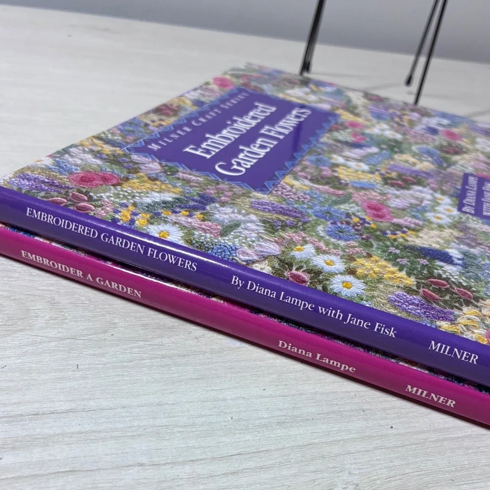 Diana Lampe Milner Craft Series Embroider A Garden & Garden Flowers Book Set